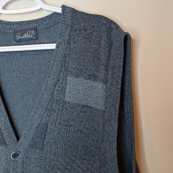 Arnold Palmer Vintage Blue Patchwork Knit Button Down Men's Cardigan XL - Picture 4 of 8